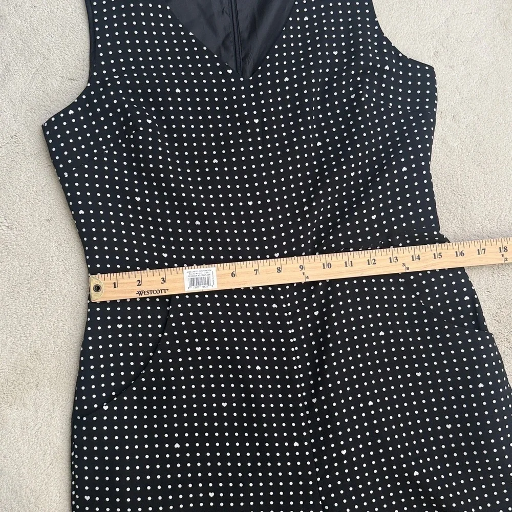 Karl Lagerfeld Paris Black White Polka Dot Hearts Wide Leg Sleeveless Jumpsuit 6